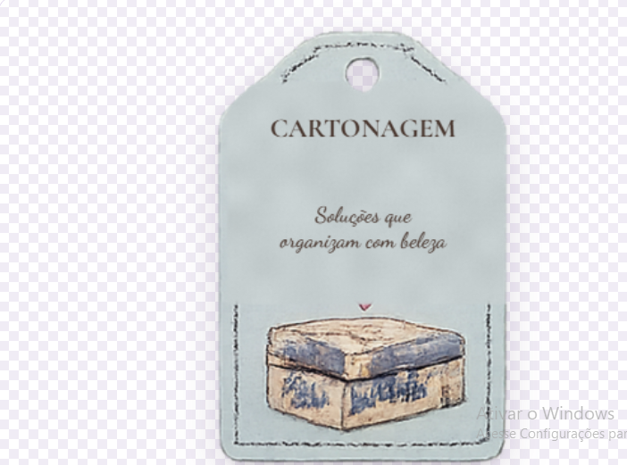 Tag vertical para cartonagem