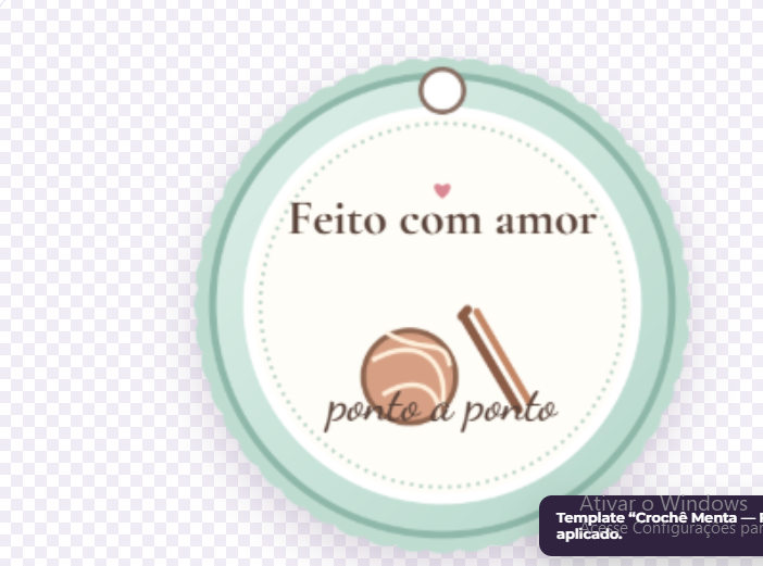 Tag redonda para crochê